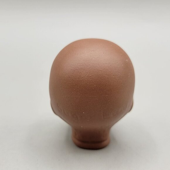 Sugar Lump Porcelain Bisque Brown Doll Head Repro Painted Face Closed Eyes - Picture 3 of 8